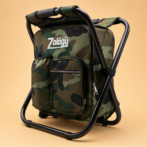 Camouflage folding camping chair backpack